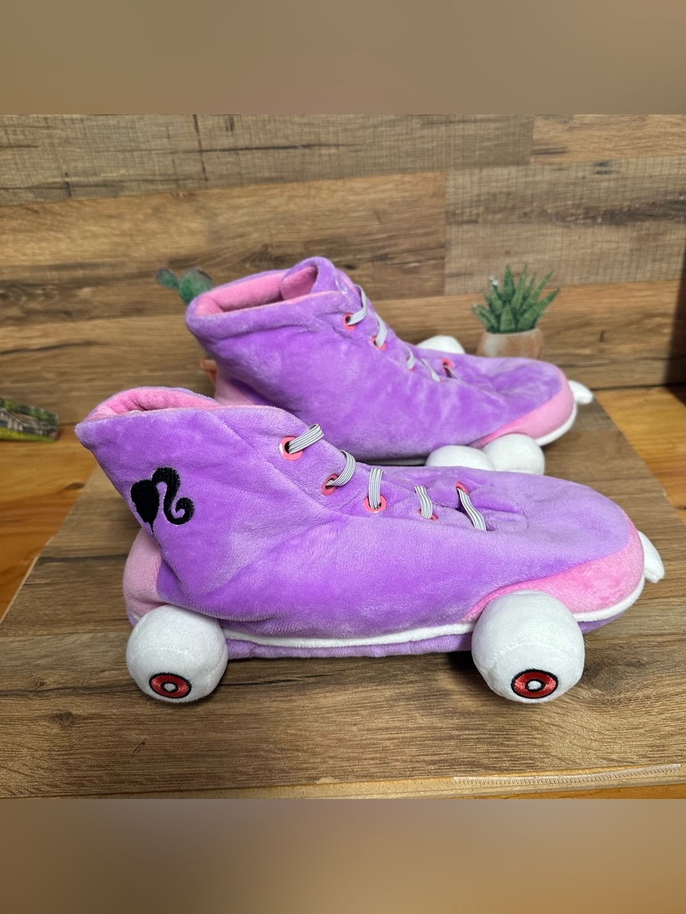 Barbie womenโs roller skate house slippers large 9-10